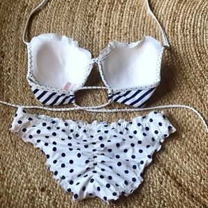 Victoria's Secret Swim - NEW VS navy & white polka dot bikini 34D / Small Victoria's Secret Swim - NEW VS navy & white polka dot bikini 34D / Small